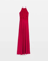 Satin Ruffle Gown
