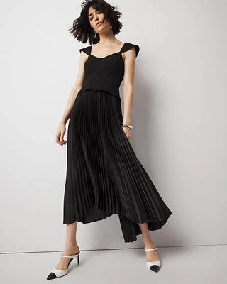 Corset Pleated Midi Dress
