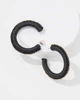 Gold + Black Raffia Hoop Earrings