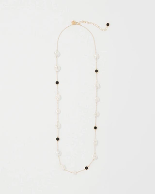 Black + White Single Strand Necklace