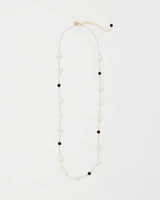 Black + White Single Strand Necklace