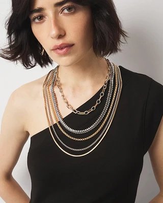 Gold + Silver Mixed Chain Convertible Necklace