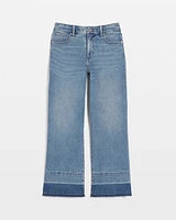 High-Rise Released Hem Wide Leg Cropped Jean