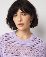 Puff Sleeve Pointelle Sweater