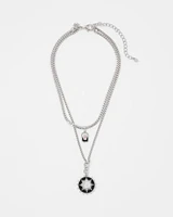 Silver Onyx Charm Necklace
