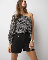 One-Shoulder Embroidered Blouse