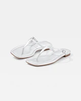 Silver Metallic Heel Sandal