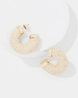 Natural Raffia Hoop Earrings