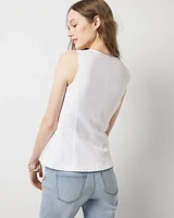 Denim Button Front Vest