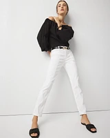 Petite Mid-Rise Double Pocket Girlfriend Jean
