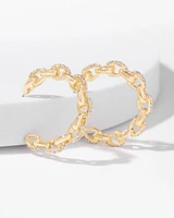 Gold Pavé Hoop Earrings