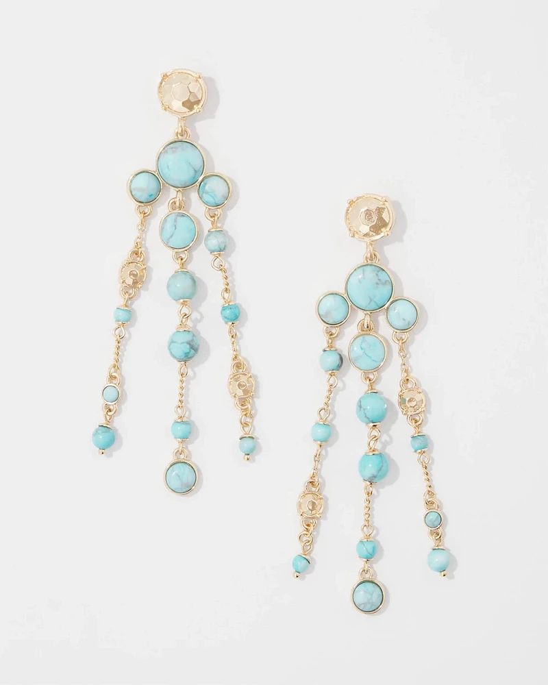 Turquoise + Gold Statement Earrings