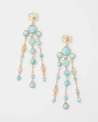 Turquoise + Gold Statement Earrings