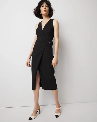 Faux Wrap Sheath Dress