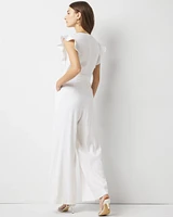 Linen-Blend Wide Leg Jumpsuit