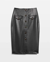 Petite Faux Leather Skirt