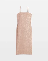 Petite Strapless Sequin Midi Dress