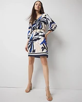 Petite Palm Print Wrap Dress