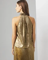 Halter Pleated Shell Top