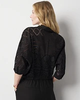 Kimono Sleeve Eyelet Shirt
