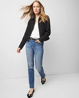 Cropped Tweed Trucker Jacket