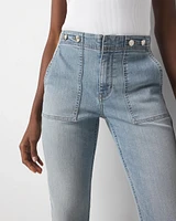 High-Rise Novelty Waist Slim Cropped Jean