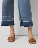 High-Rise Released Hem Wide Leg Cropped Jean