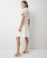 Petite Poplin Corset Shirt Dress