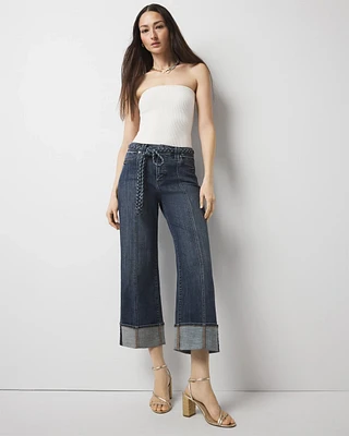 High-Rise Cuffed Wide Leg Cropped Jean