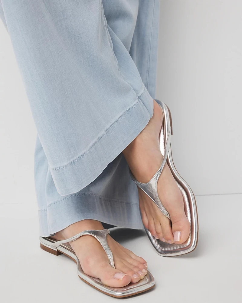 Silver Metallic Heel Sandal