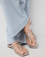 Silver Metallic Heel Sandal