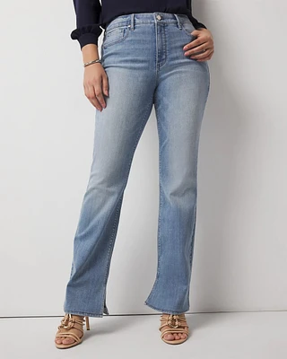High-Rise Slit Hem Bootcut Jean