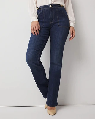 Chain Detail High-Rise Bootcut Jean