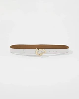 Leather Belt with Gold Sculptural Buckle