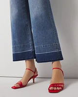 High-Rise Released Hem Wide Leg Cropped Jean