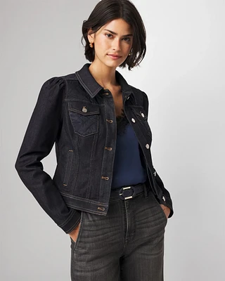 Petite Quilted Jean Jacket
