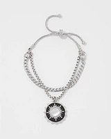Silver Onyx Charm Bracelet