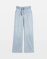 Petite High-Rise Pleated Trouser Jean
