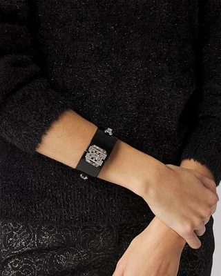 Art Deco Black Enamel Cuff