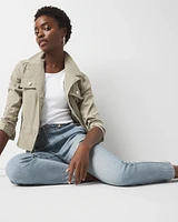 High-Rise Novelty Waist Slim Cropped Jean