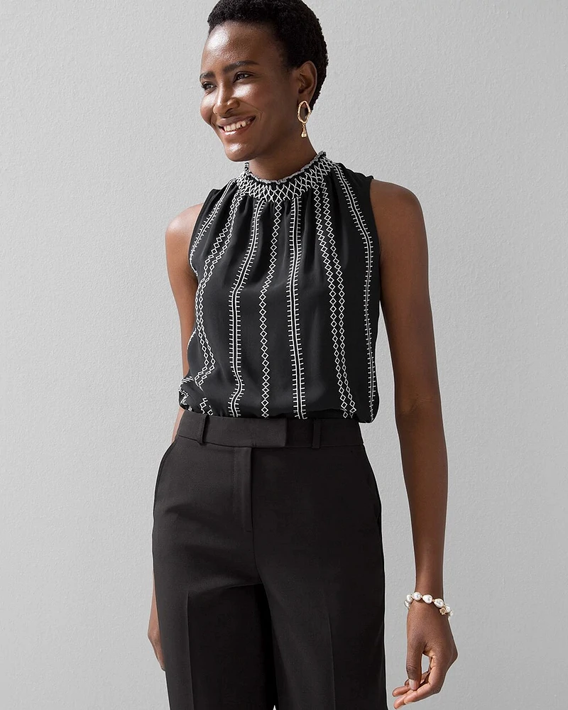 Sleeveless Contrast Stitch Top