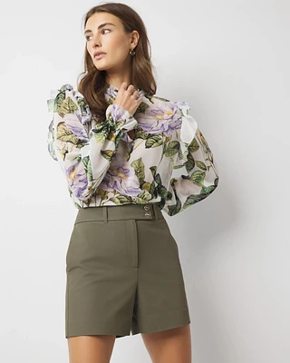 Petite High-Rise Extended Tab Short
