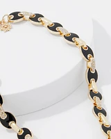 Black Mariner Links & Pavé Necklace