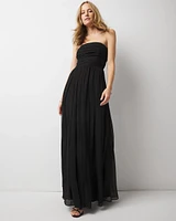 Strapless Chiffon Maxi Dress