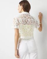 Petite Short-Sleeve Lace Jacket