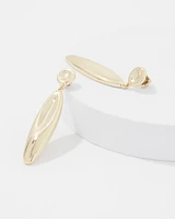 Gold Sculptural Statement Drop Earrings