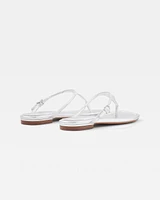 Silver Metallic Heel Sandal