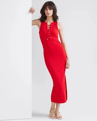 WHBM® FORME Ribbed Lace-Up Dress