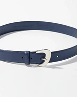 Sculptured Buckle Denim Belt