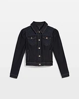 Petite Quilted Jean Jacket